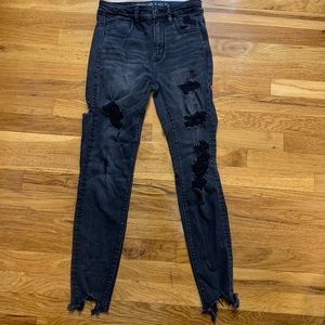 American eagle super stretch distressed jeans